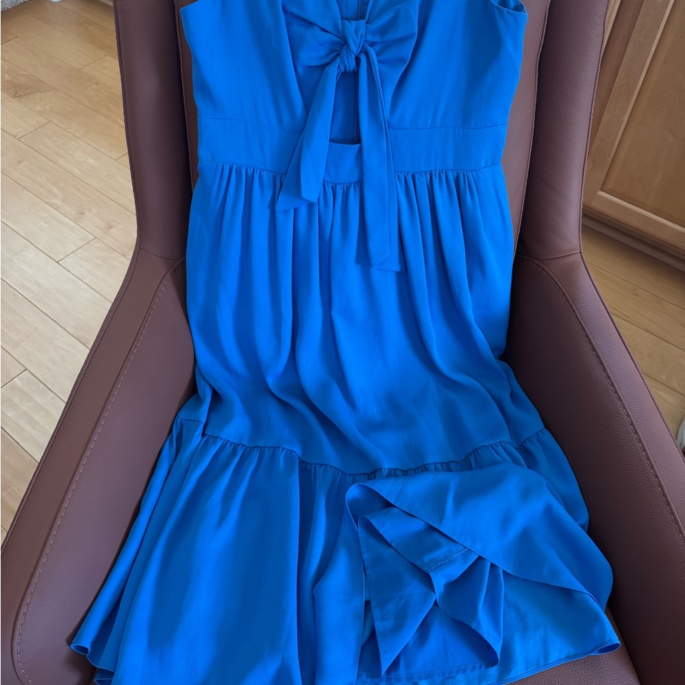 BCBG Maxazria Blue Sleeveless V-Neck Midi Sundress - Picture 5 of 7